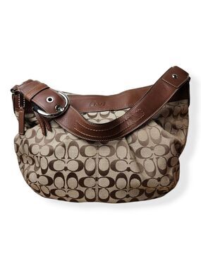 COACH Vintage Signature Large Soho Hobo Shoulder Purse Brown